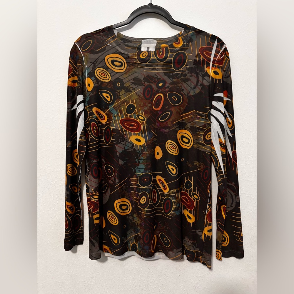 Abstract Patterned Long Sleeve Top